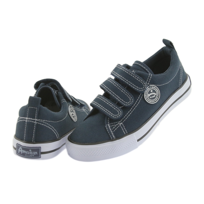 Zapatillas American Club con velcro azul marino blanco 4