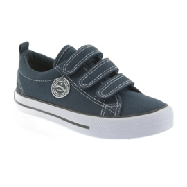 Zapatillas American Club con velcro azul marino blanco 1
