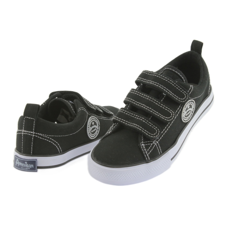 Zapatillas con velcro American Club negras blanco negro 3