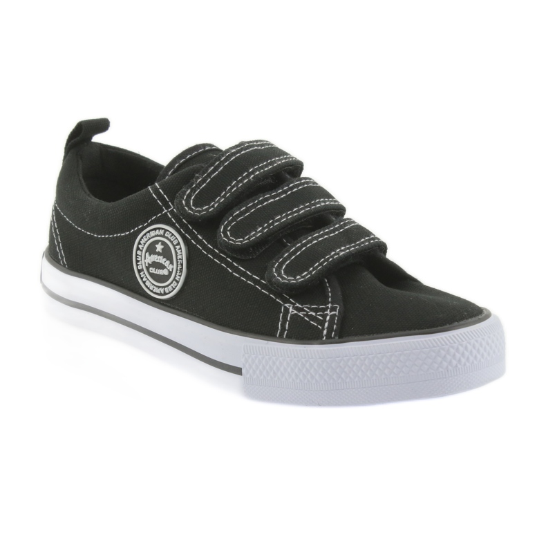 Zapatillas con velcro American Club negras blanco negro 1