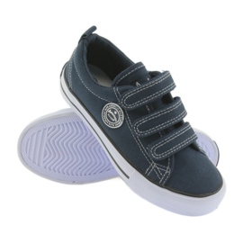 Zapatillas American Club con velcro azul marino blanco 3
