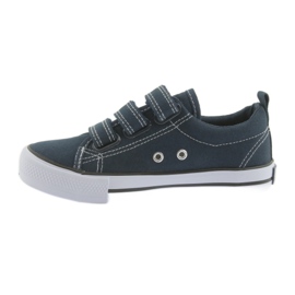 Zapatillas American Club con velcro azul marino blanco 2