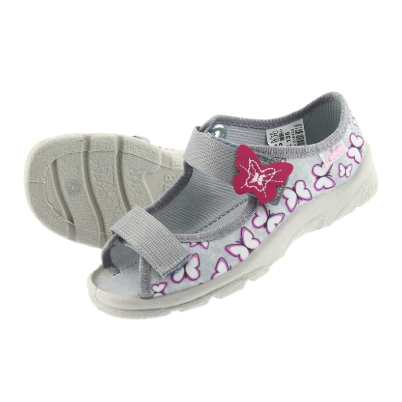 Befado sandalias infantiles mariposas 969X135 violeta gris rosado 4