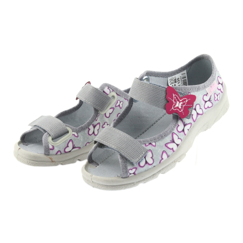 Befado sandalias infantiles mariposas 969X135 violeta gris rosado 3