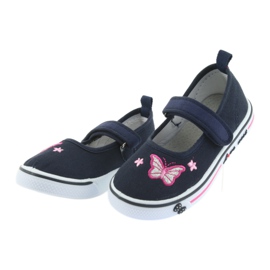 Atletico Deportivas ballerinas del Atlético azul marino, inserto de piel gris rosado 4