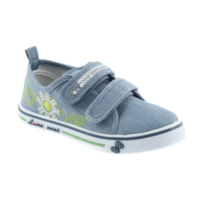 Blue jeans love Atletico sneakers, inserto de piel azul 1