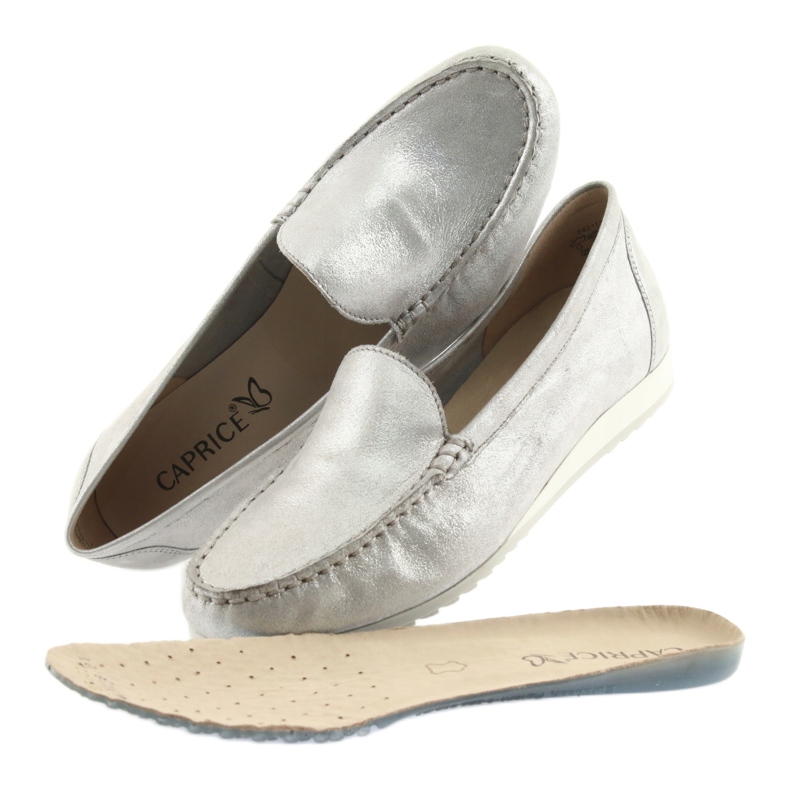 Mocasines plateados Caprice 24211 gris 5