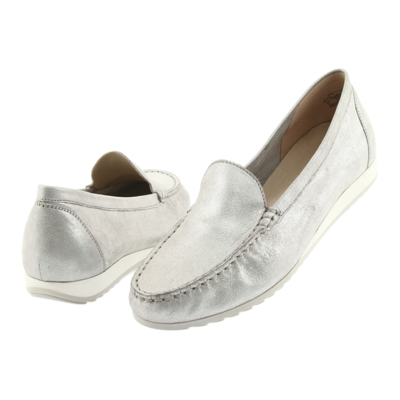 Mocasines plateados Caprice 24211 gris 4