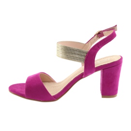 Sandalias en el poste de Filippo DS817 fucsia / dorado rosado amarillo 2