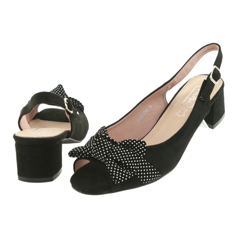 Sandalias con lazo Filippo 788 negro / lunares blanco 4