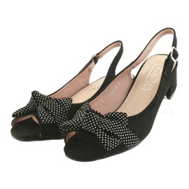 Sandalias con lazo Filippo 788 negro / lunares blanco 3
