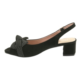 Sandalias con lazo Filippo 788 negro / lunares blanco 2