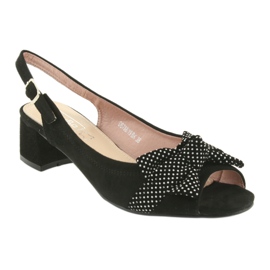 Sandalias con lazo Filippo 788 negro / lunares blanco 1