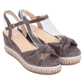 Sandalias grises con cuña B126 Gris 3