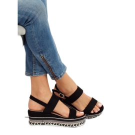 Sandalias de suela alta negro 9073 Negro 3