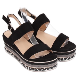 Sandalias de suela alta negro 9073 Negro 2