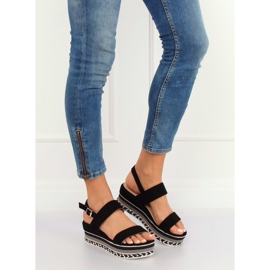 Sandalias de suela alta negro 9073 Negro 1
