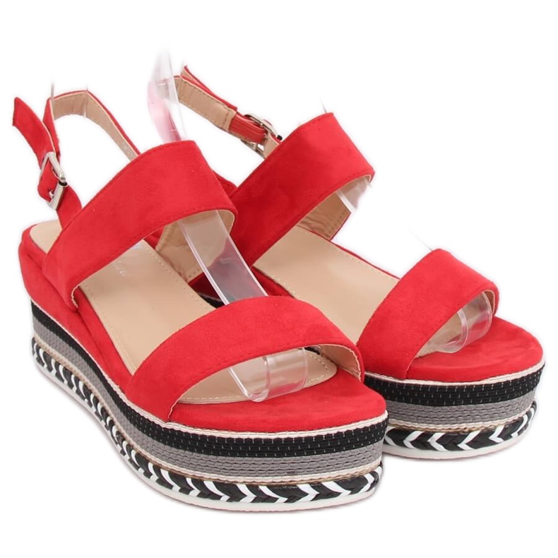 Sandalias de suela alta rojo 9073 Rojo 2