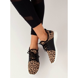 Zapatillas Leopard 7758-Y con estampado de leopardo marrón 2