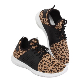 Zapatillas Leopard 7758-Y con estampado de leopardo marrón 3