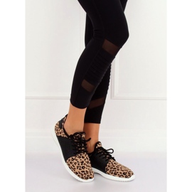 Zapatillas Leopard 7758-Y con estampado de leopardo marrón 4