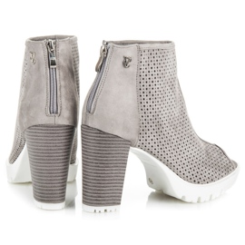 Vices Botas de punta abierta caladas gris 4