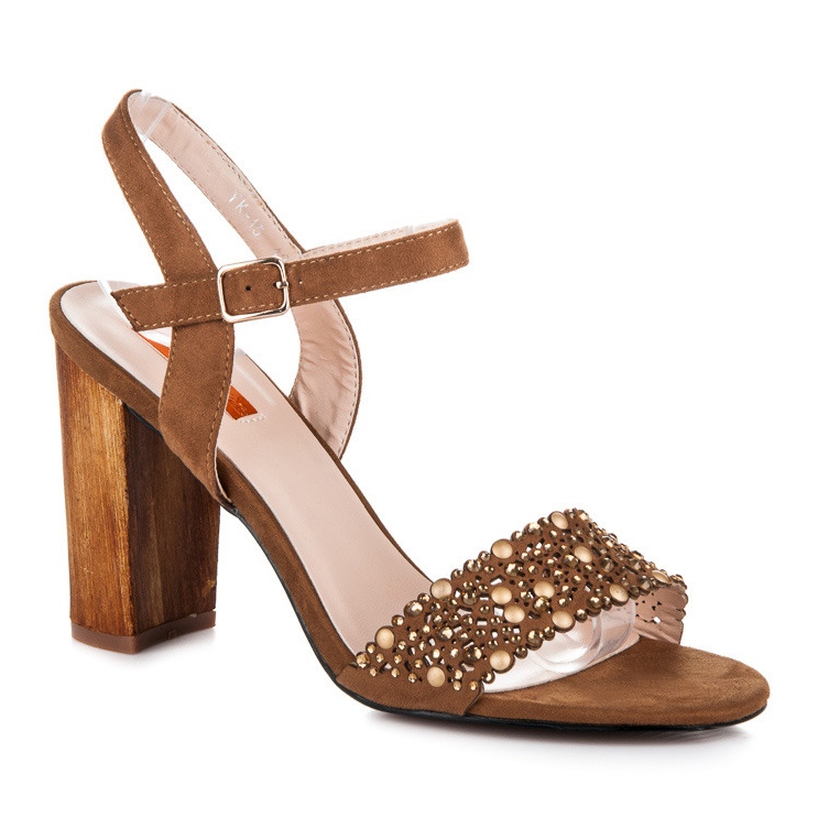 Beauty Girl'S Sandalias caladas en tacones altos marrón 1