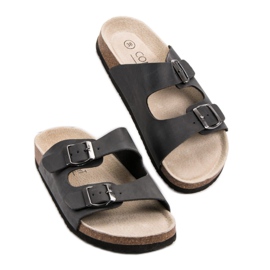 Pantuflas cómodas para mujer negro 3