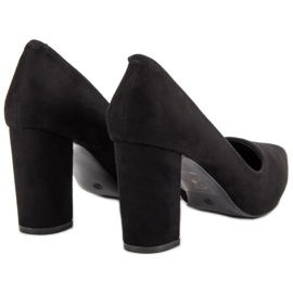 Kayla Zapatos de tacón de ante en un pilar negro 5