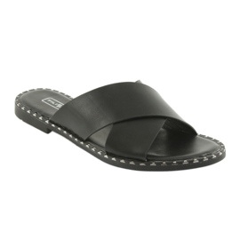 Filippo Pantuflas negras con tachuelas negro 1