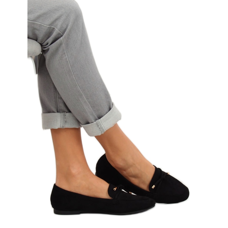 Black Mocasines negros de mujer 7115-P Black 1