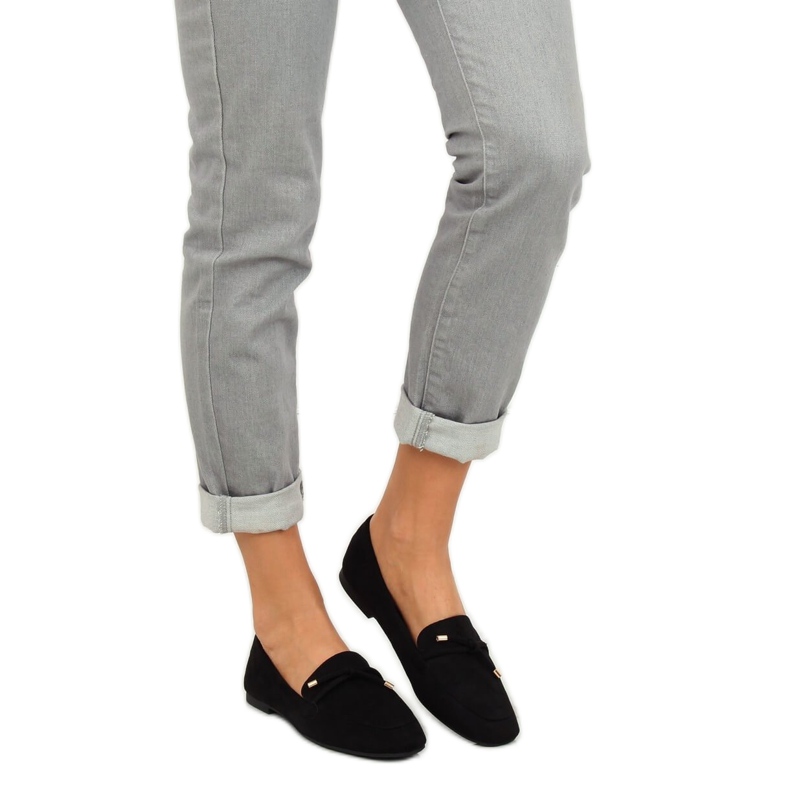 Black Mocasines negros de mujer 7115-P Black 2