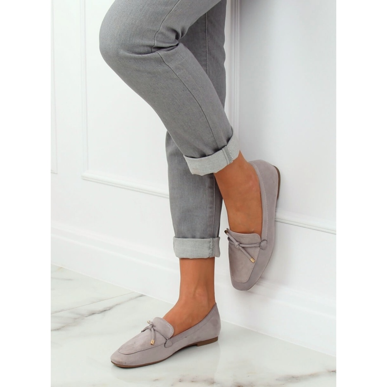 Gris Mocasines grises de mujer 7115-P Gris 2
