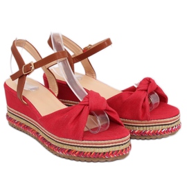 Sandalia cuña roja B165 Roja rojo 3