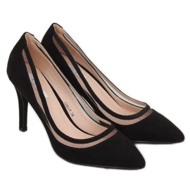 Zapatos de salón con tacón negro 1282-P Negro 1