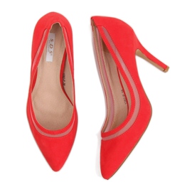 Zapatos de salón con tacón de aguja rojo 1282-P Rojo 1