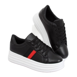 Negro B0-12 Zapatillas negras con suela alta 3