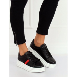 Negro B0-12 Zapatillas negras con suela alta 2