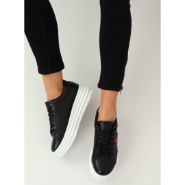 Negro B0-12 Zapatillas negras con suela alta 1
