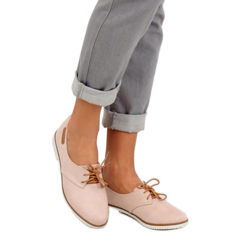Mocasines de mujer beige y rosa 6907-BL Pink 2