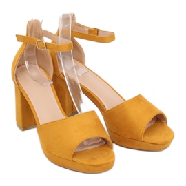 Sandalias de tacón amarillo 6952-GL Yellow 3