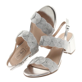 Sandalias cordon plata soutache Filippo 793 gris 5 Sandalias cordon plata soutache Filippo 793 gris 5