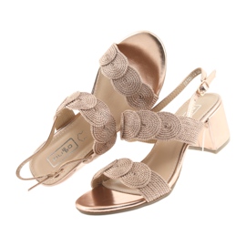 Sandalias con soutache cordón dorado Filippo 793 5