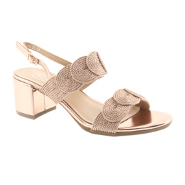 Sandalias con soutache cordón dorado Filippo 793 1