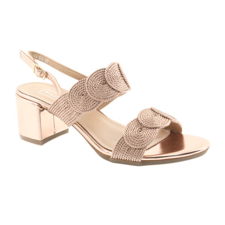 Sandalias con soutache cordón dorado Filippo 793 1