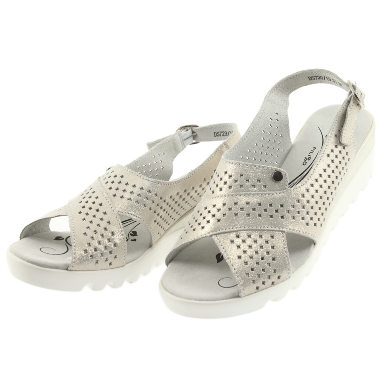 Sandalias de mujer doradas en la cuña Filippo 729 dorado 2