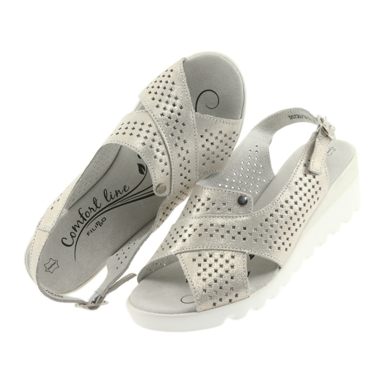 Sandalias de mujer doradas en la cuña Filippo 729 dorado 4