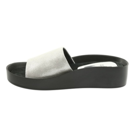 Pantuflas perfiladas plateadas Filippo 768 gris 2