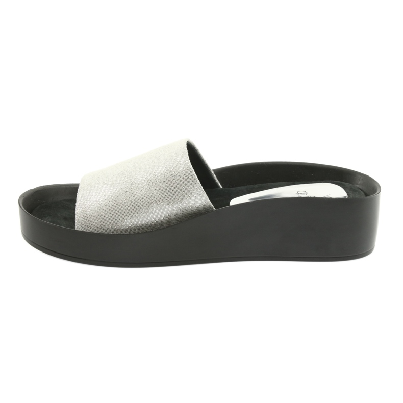 Pantuflas perfiladas plateadas Filippo 768 gris 2