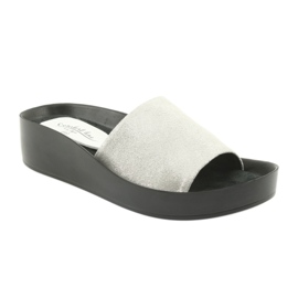 Pantuflas perfiladas plateadas Filippo 768 gris 1
